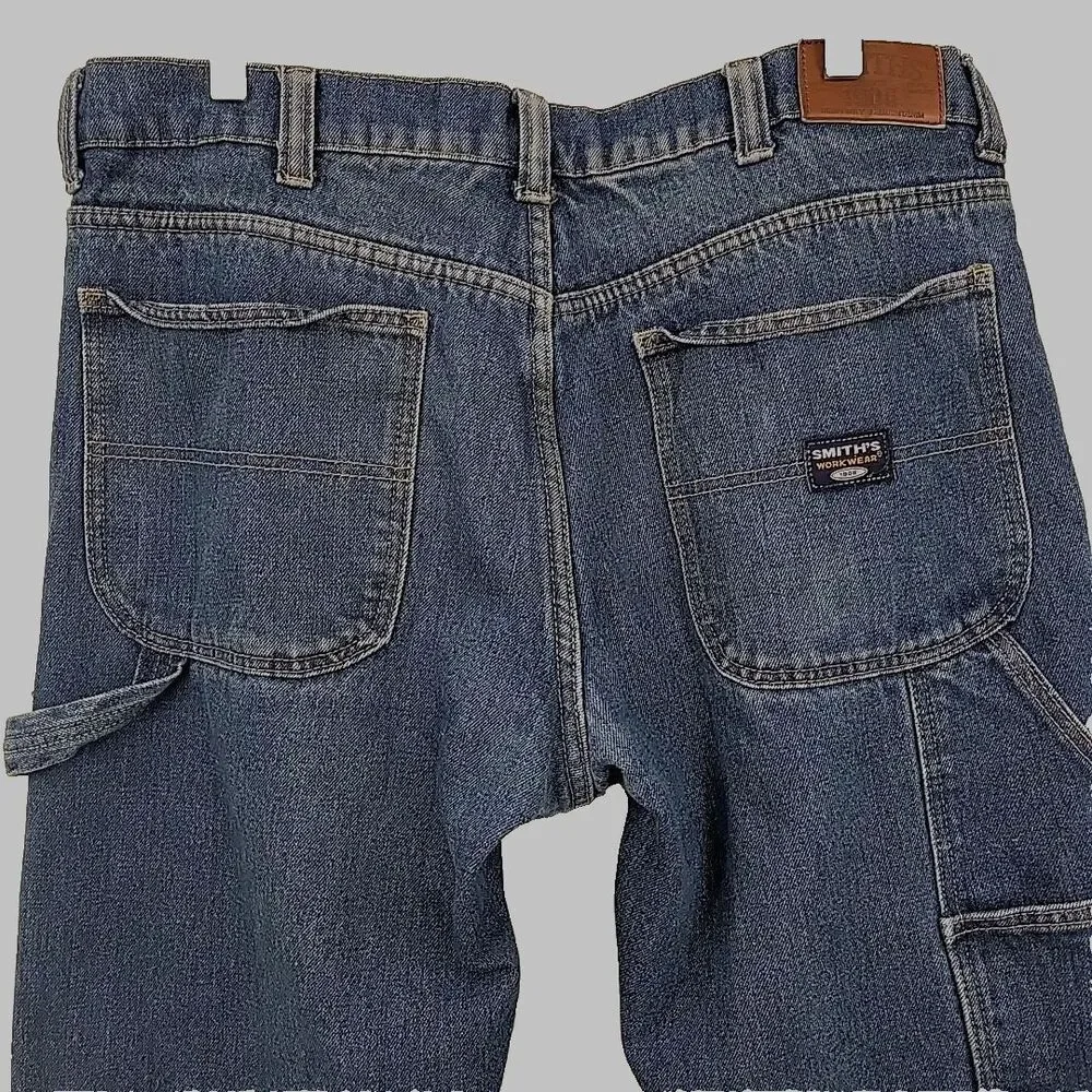 Smiths Mens Flannel Lined Carpenter Jeans Measures Size 36x28 Workwear